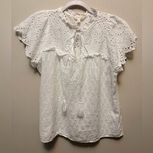 ADIVA White Eyelet Lace Women's Top